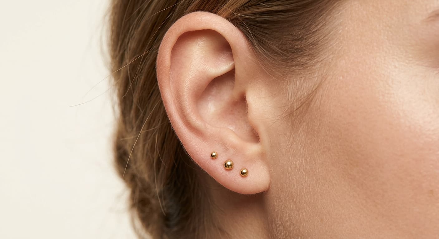 Stacked Lobe Piercing placement reference